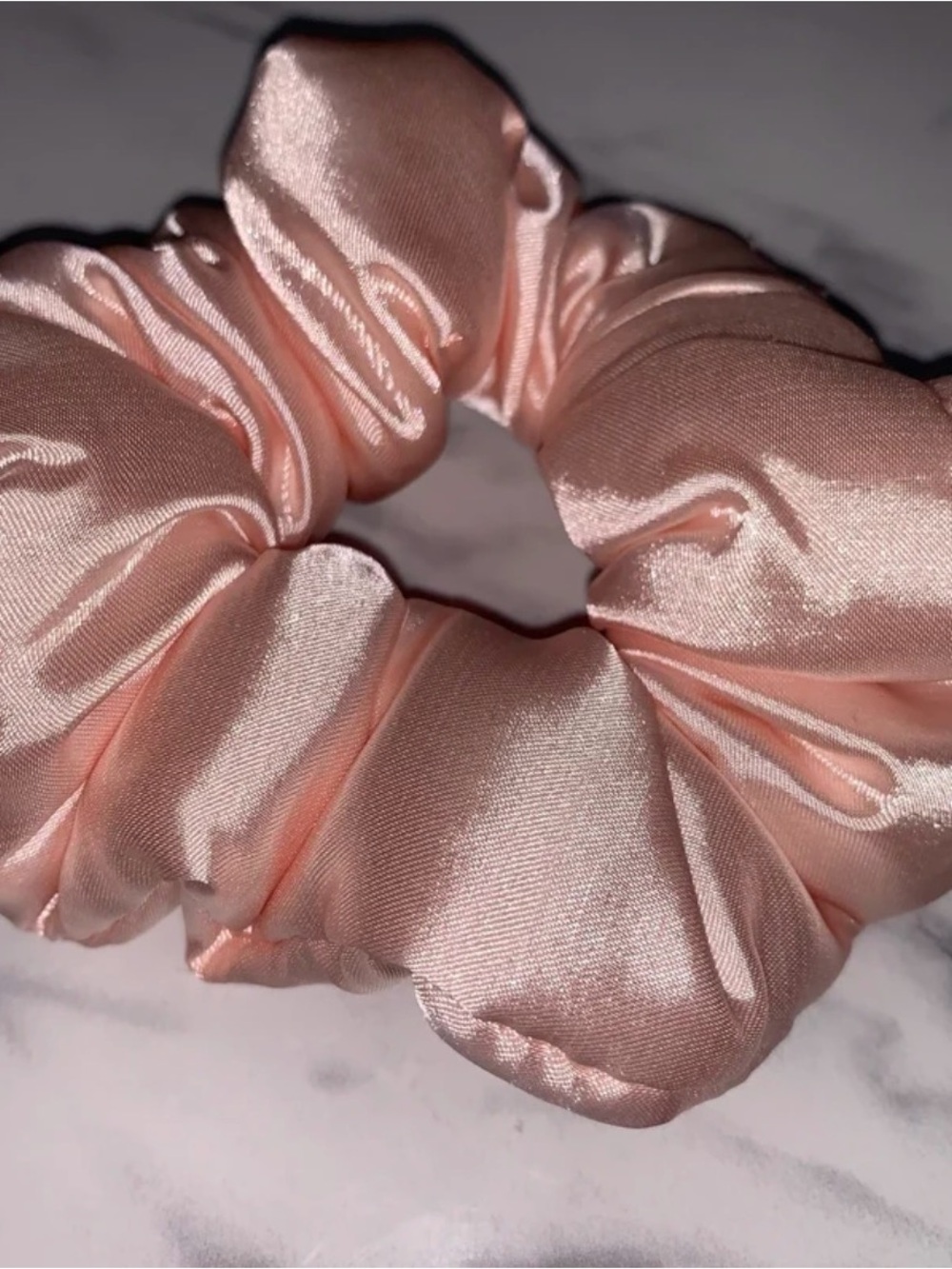 NEW Thick Pink Satin Scrunchie